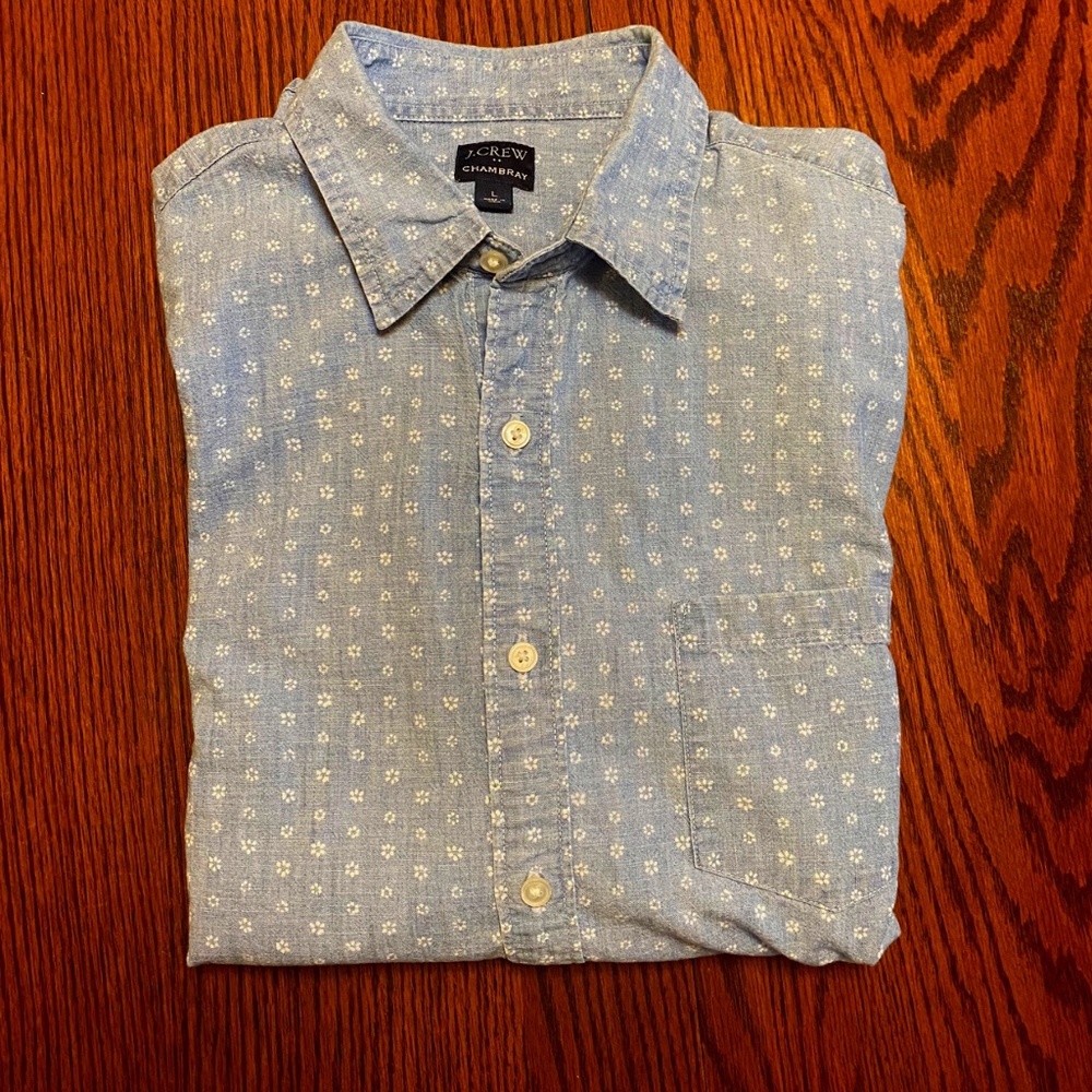 J Crew Chambray Men's Large Shirt